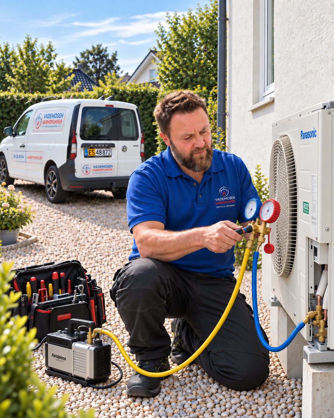 Service på varmepumpe