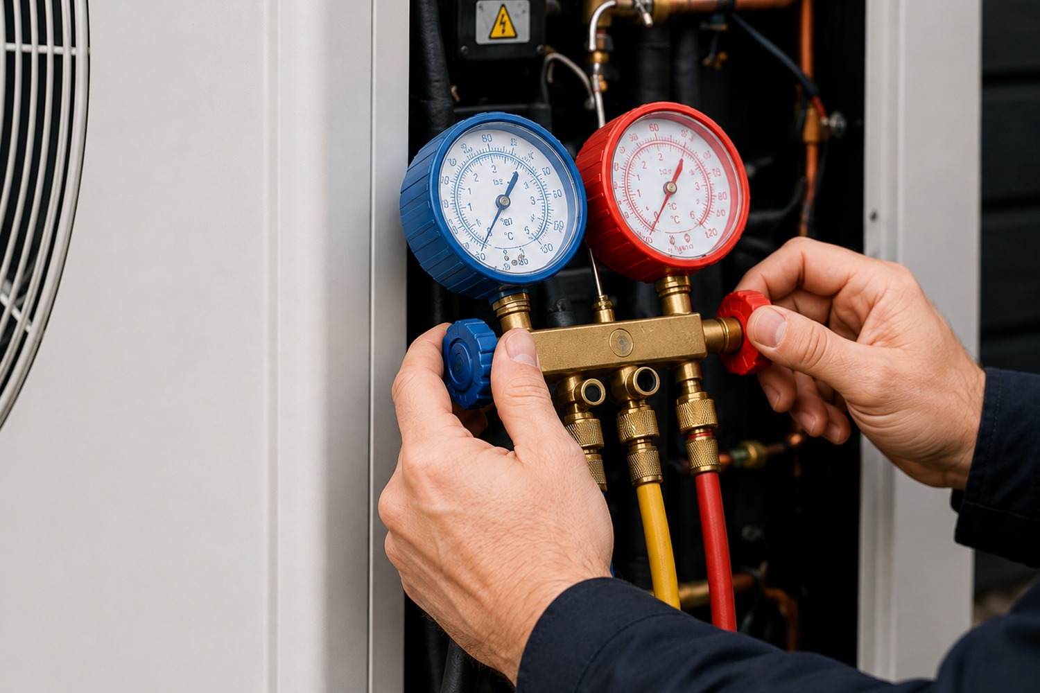 Service på varmepumpe